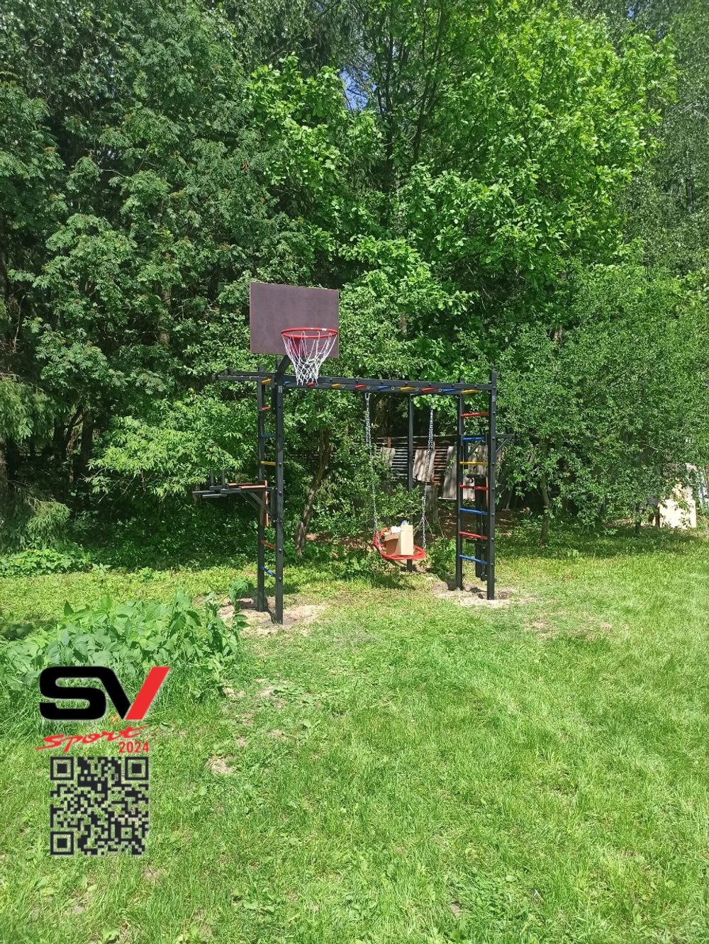 Монтаж уличной шведской стенки Sv Sport Рукоход (4 вертикальных столба)