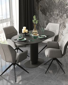 Стол обеденный Snow МДФ 130*80 черный