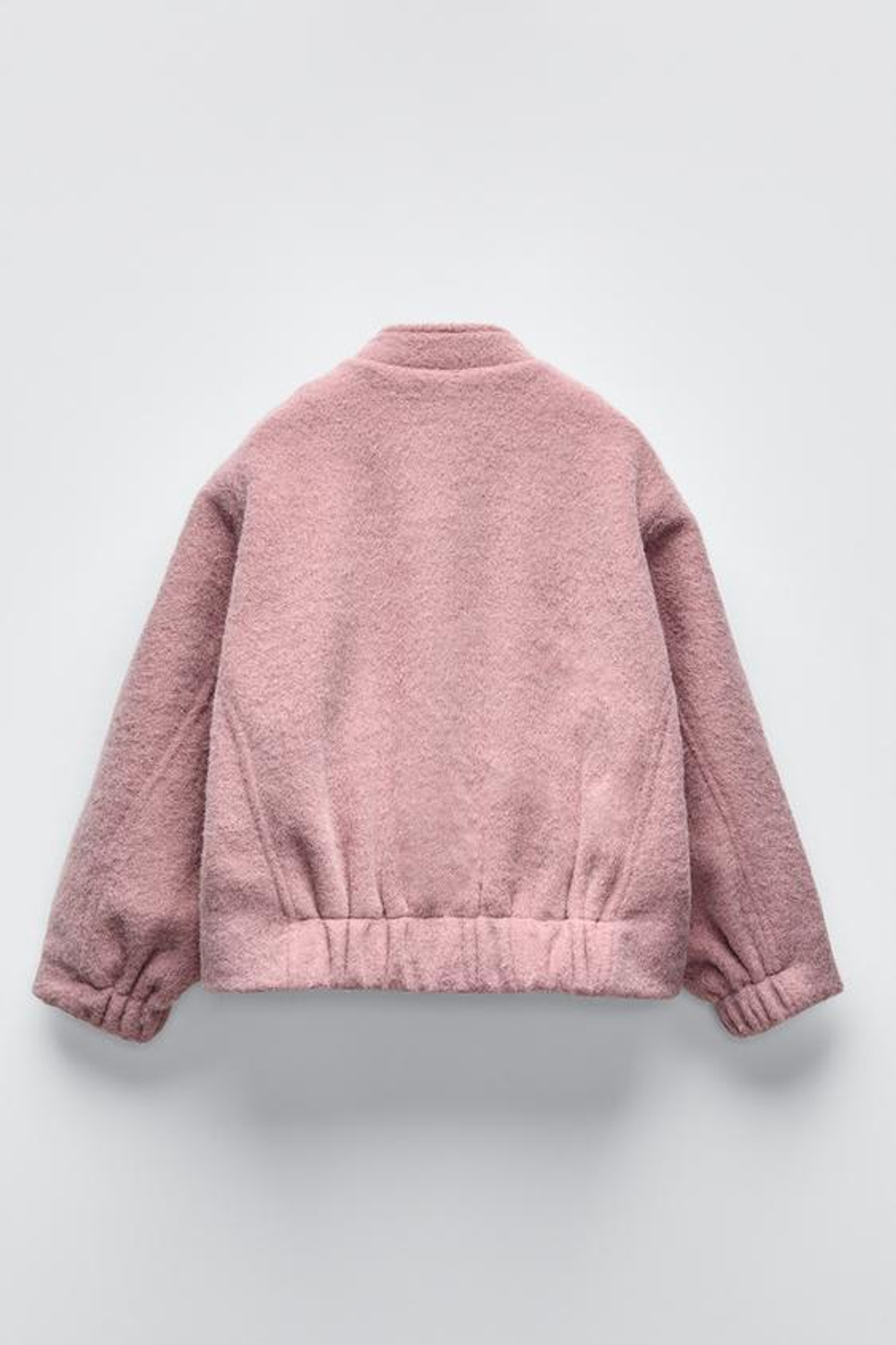 ZARA БОМБЕР ИЗ СМЕСОВОЙ ШЕРСТИ, РОЗОВАТЫЙ