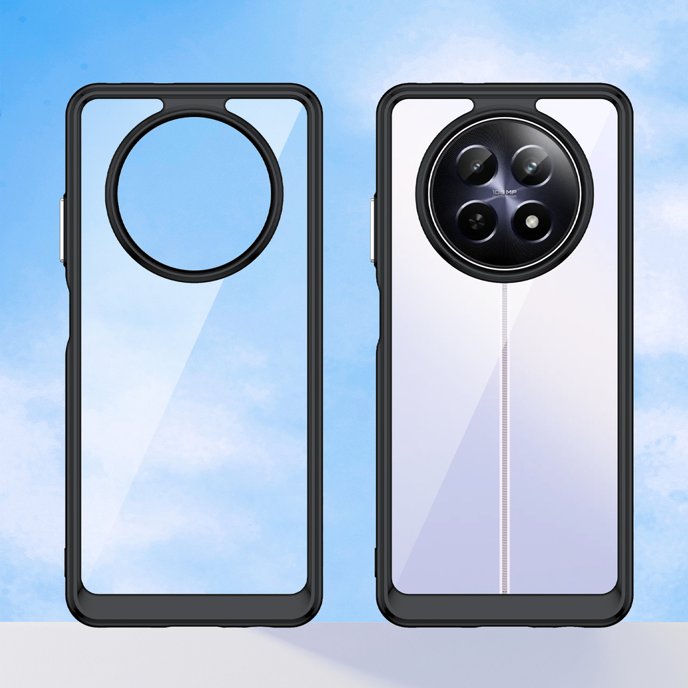 Усиленный чехол с черными мягкими рамками для смартфона Realme 12 5G