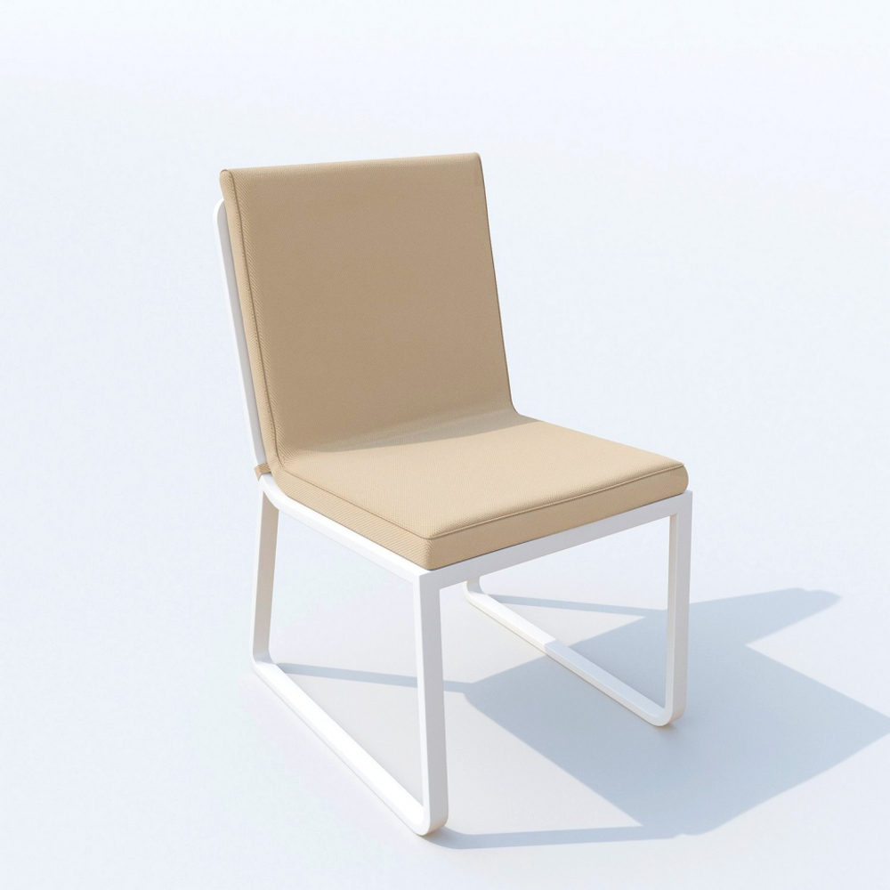 Обеденная группа Ideal Patio ТЕЛЛА  ГИРА  каркас белый, стол тик 180, ткань бежевая