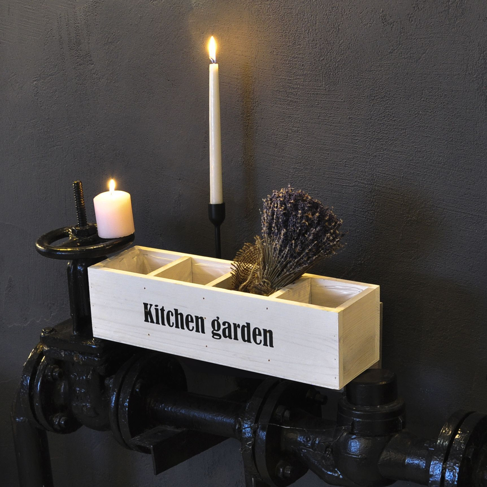 Органайзер для кухни и сада Флоутард, из массива сосны в голландском стиле, белый