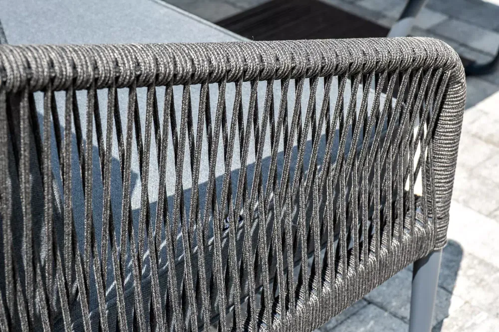 "Канны" лаунж-зона 5-местная плетеная из роупа (веревки), цвет темно-серый