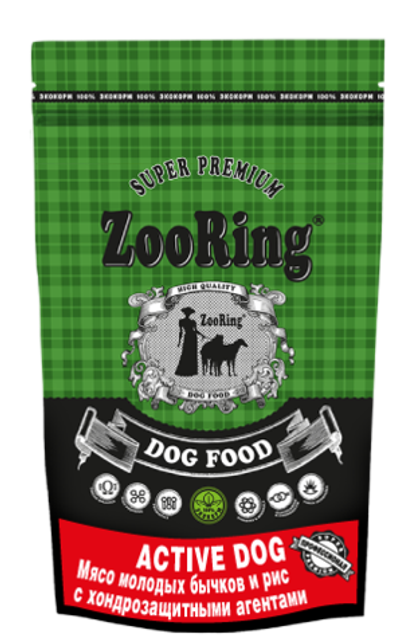 ZooRing Active Dog Мясо молодых бычков 2 кг