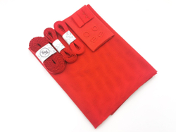 Набор. Бралетт и трусики из эластичной сетки, красный