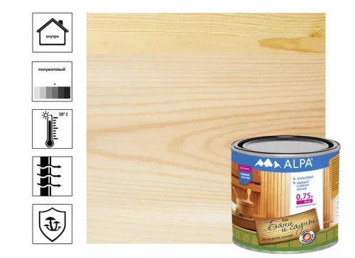 Лак Alpa для бани и сауны 0,75л