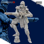 Adeptus Mechanicus Skitarii Vanguard Скитарий №1 с ружьём миниатюра для dnd, днд, pathfinder, фентези, Настольная игра, НРИ, Варгейм, РПГ