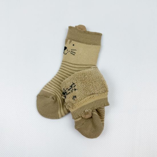 Носочки махровые, Темно бежевые