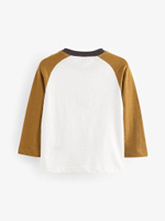 Лонгслив для мальчика Next 631-708, Молочный, Горчичный