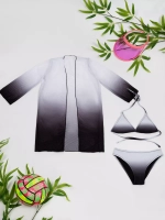 купальник раздельный 3 в 1 на завязках с туникой удлиненная