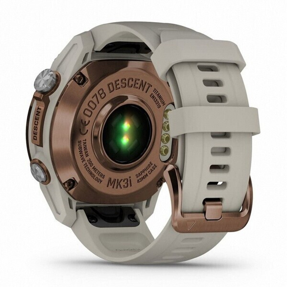 Умные часы Garmin Descent Mk3i титановый, бронзовый безель PVD/серый силиконовый ремешок 43 мм 010-02753-14