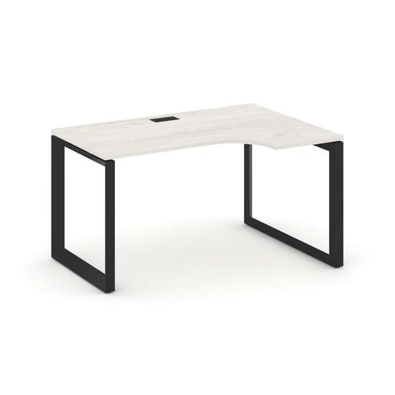 Style Project Стол рабочий эргономичный SN-59O.SPA-002(R) Дуб Наварра/Металл Черный/Черный Заглушка