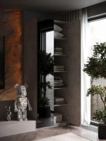 Шкаф Распашной Серый/Черный 81х220x52,5 SOHO с полками