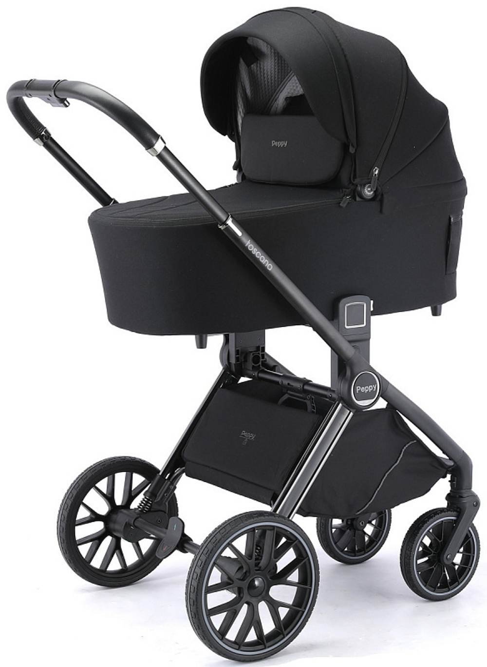 Детская коляска Peppy Toscana 3 в 1 с автокреслом Verona Black Black черный