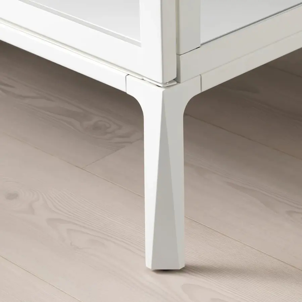 Шкаф состеклянными дверцами  - MILSBO IKEA/ МИЛСБО ИКЕА, 73x175х42 см, белый/прозрачный