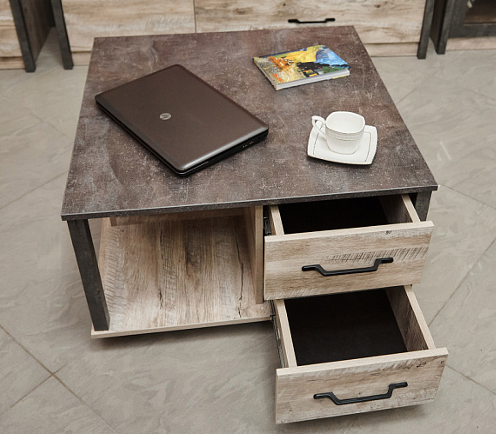 Журнальный стол Клео Дуб Юкон/Ателье темное