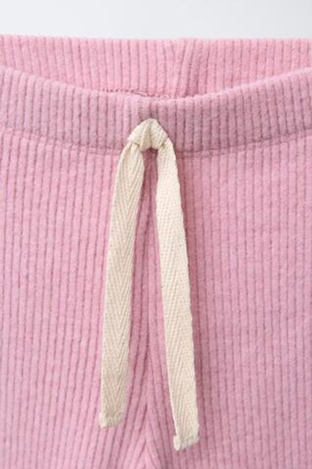 ZARA КОМПЛЕКТ ИЗ ПОЛОСАТОЙ ТОЛСТОВКИ И ЛЕГИНСОВ SOFT TOUCH, РОЗОВЫЙ МЕЛАНЖ