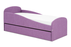 Детская мягкая кровать с ящиком Бельмарко Letmo черничный мусс рогожка