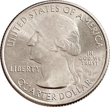 25 центов (1/4 доллара, квотер) 2015 США «Автомагистраль Блу-Ридж» (D) (28-й парк)