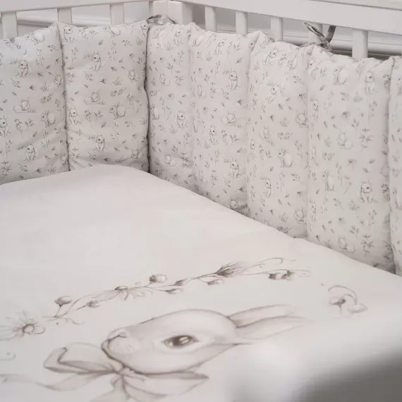 Комплект постельного белья Lollycottons Кролик Лаппин, Серый