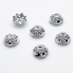 Шапочка, цвет серебро (родий), размер 7*3 мм, цена за 1 шт