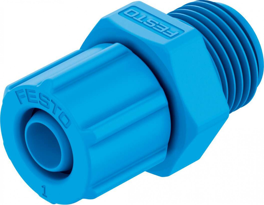 Штуцер ниппельный с накидной гайкой Festo CK-1/4-PK-6-KU (комплект 10 шт)