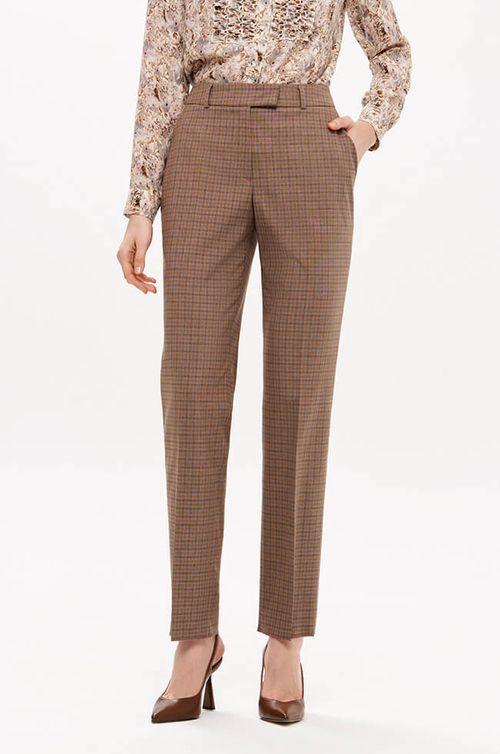 31191 Брюки женские (коричневый клетка)