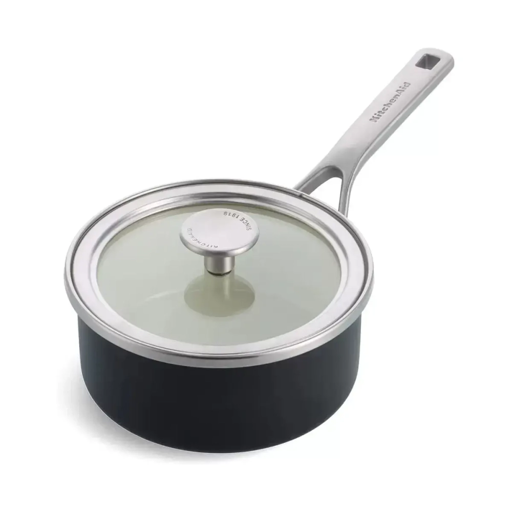 KitchenAid Кастрюля Steel Core Enamel 16 см 1,3 л с крышкой матовая черная