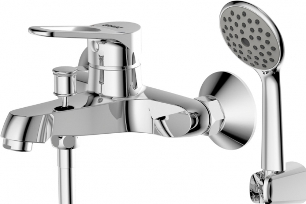 Смеситель для ванны c коротким изливом с аксессуарами Bravat Eco-D