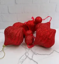 Гирлянда Праздничная 116 см., диаметр 9 см., красная, пенопласт, Christmas DeLuxe (89416)