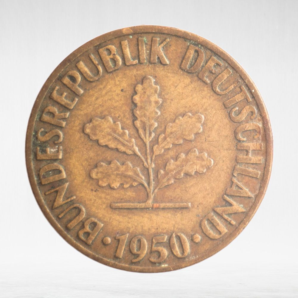 Germany, 10 Pfennigs, 1950, (Stuttgart Mint - "F"), VF