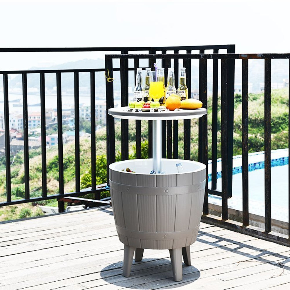 Стол пластиковый мини-бар Tagliamento Nova Cool Bar, белый, тортора