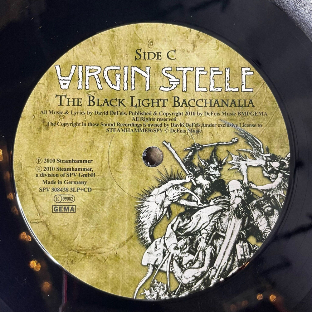 Винтажная виниловая пластинка LP Virgin Steele The Black Light Bacchanalia (Germany 2010)