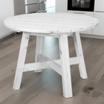 Стол садовый деревянный круглый Осло из массива сосны для сада 105х105 см, белый