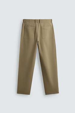 ZARA БРЮКИ ЧИНОС STRAIGHT FIT, ПЕСОЧНЫЙ