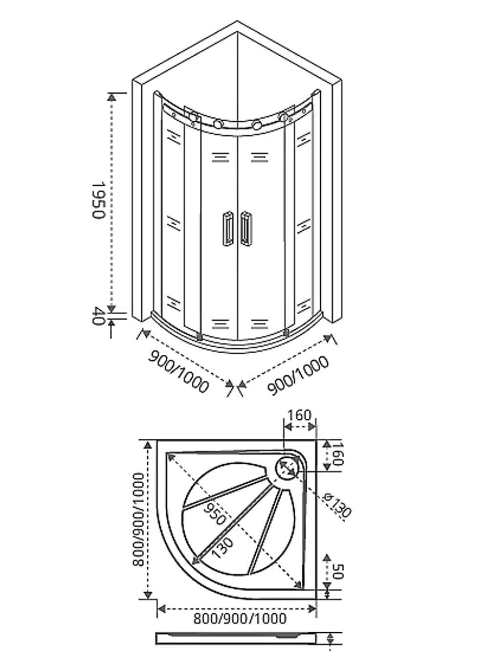 Душевой уголок Good door GALAXY R-TD-90-C-CH 90x90