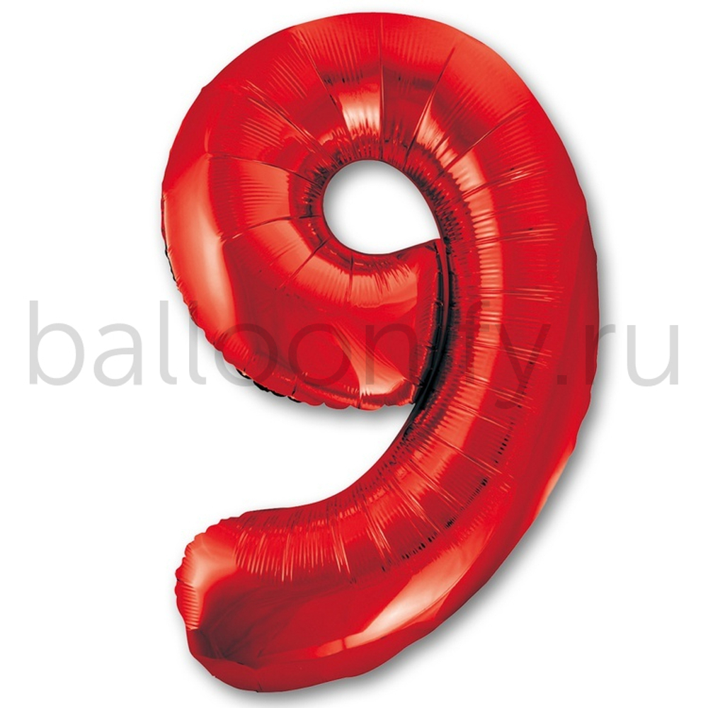 Шар ЦИФРА 9 Red 40" 102 см