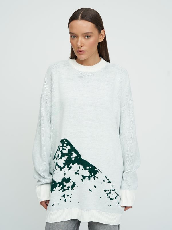 Свитер оверсайз Горы молочный - фото 1