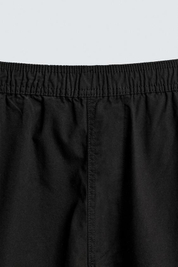 ZARA БРЮКИ BALLOON FIT С ЗАЩИПАМИ, ЧЕРНЫЙ