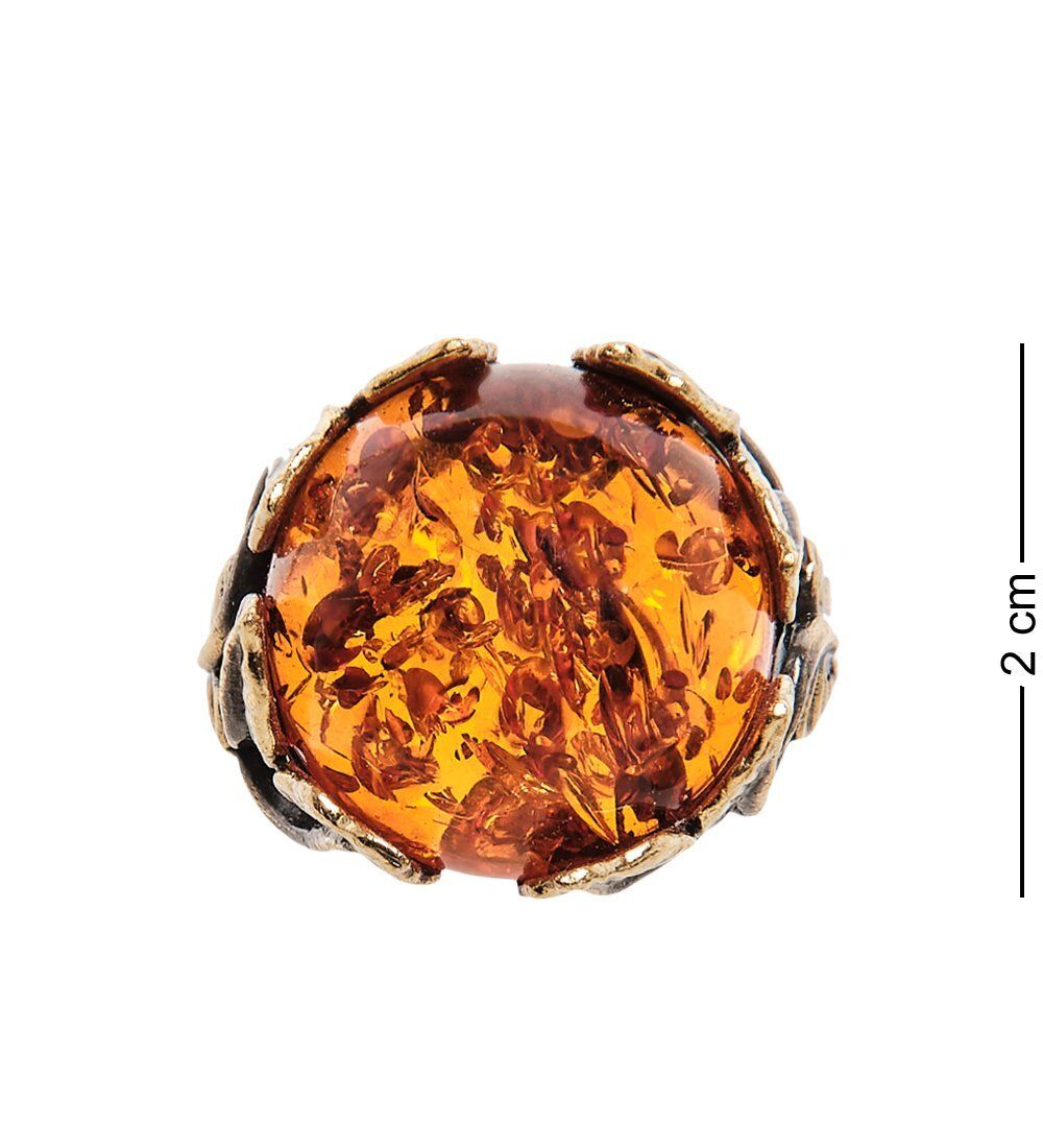 AM-2524 Кольцо «Королева Леса» (латунь, янтарь)