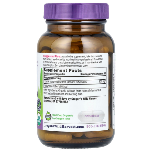 Oregon's Wild Harvest, Органический зефир, 90 органических веганских капсул (425 мг в каждой капсуле)