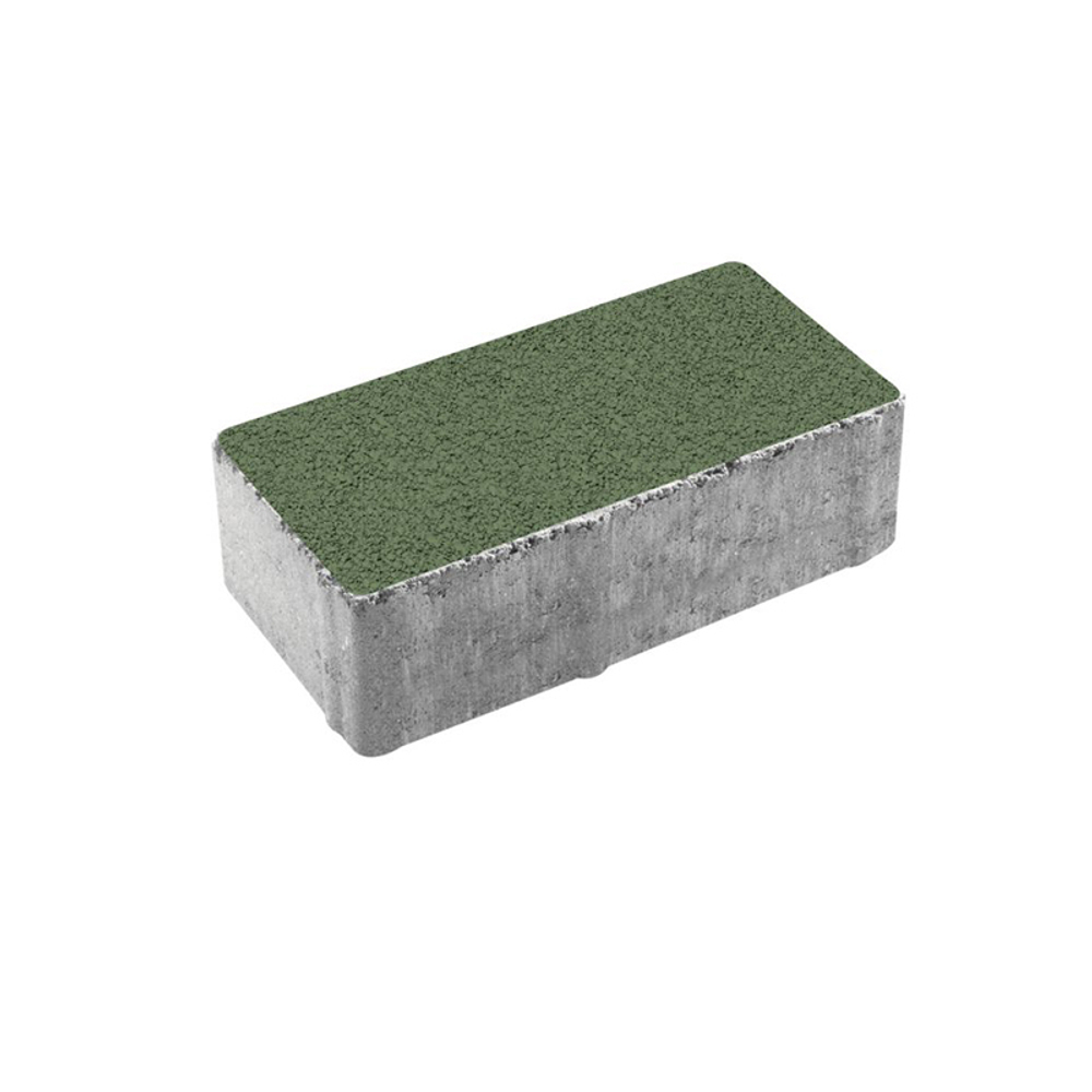 Тротуарная плитка ПРЯМОУГОЛЬНИК 200x100 мм - Гранит Зеленый