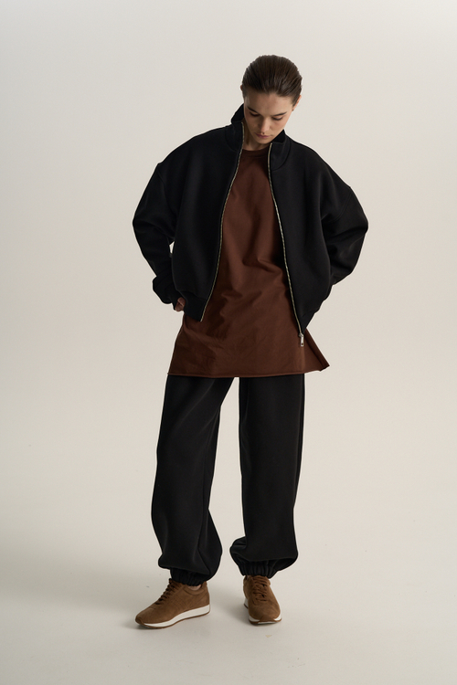 Худи на молнии унисекс футер с начесом, графит