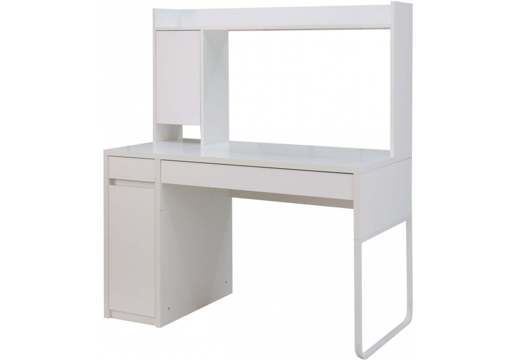 Компьютерный стол Woodville Сити-12 белый шелк, ножки белые