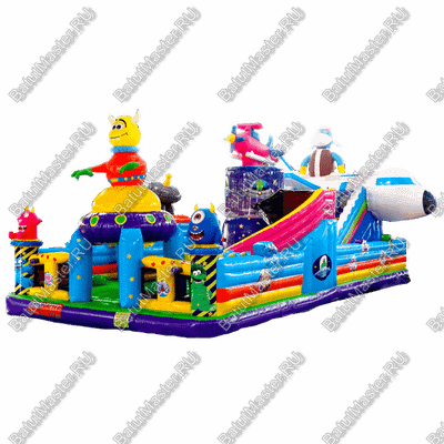 Коммерческий батут "Космические зверята" 14*7*6 м