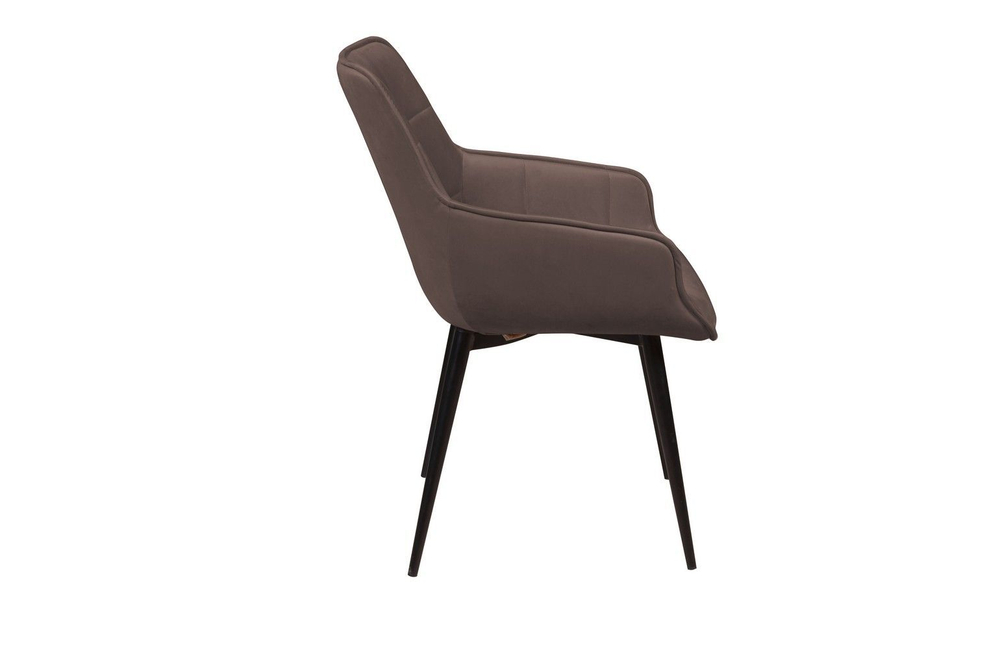 Стул с подлокотниками Capri, бархат антрацит 14 / опора конус