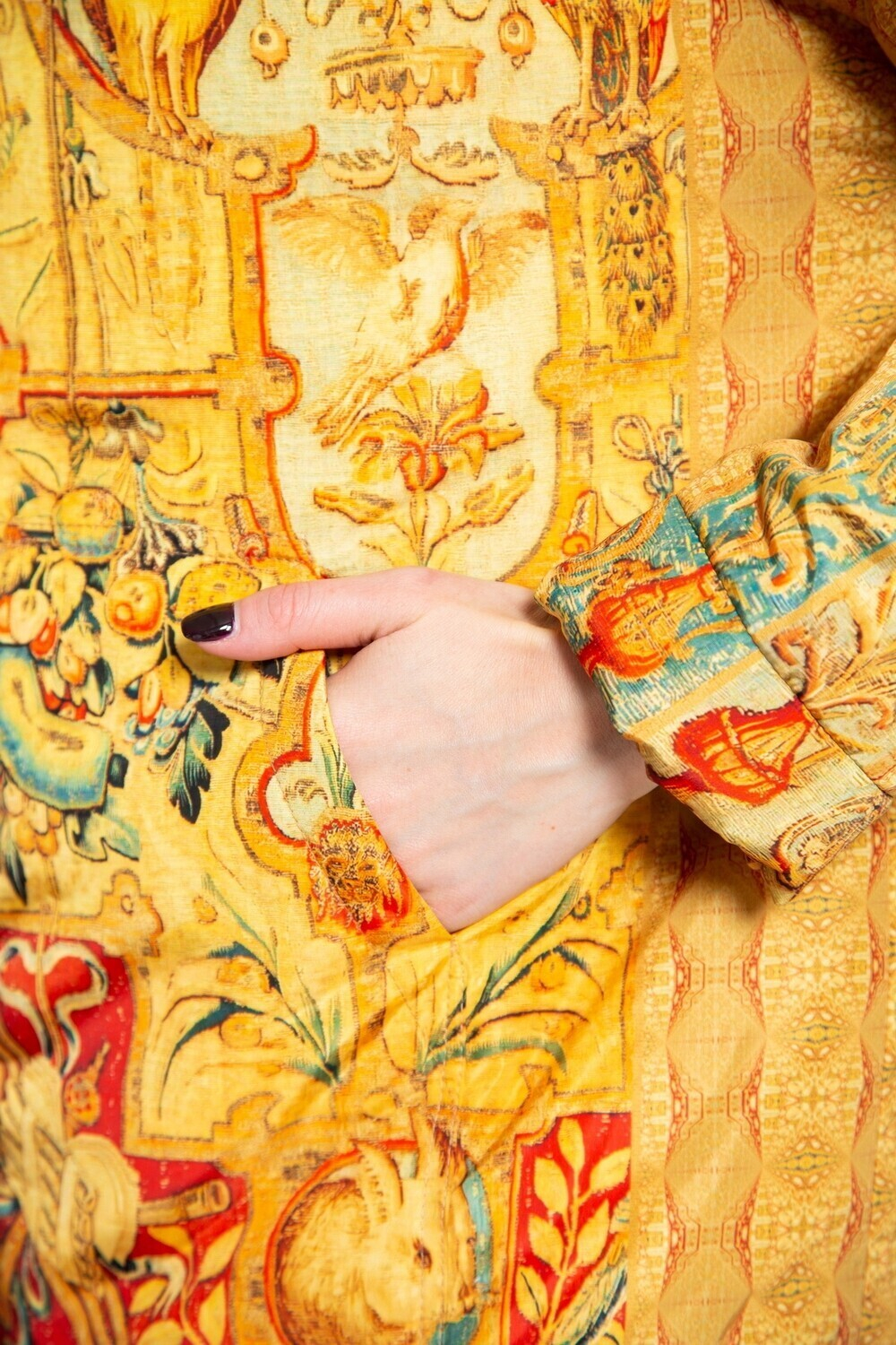 Куртка "Гротеск с птицами", по мотивам фламандской шпалеры 17 века из серии «Гротеск»