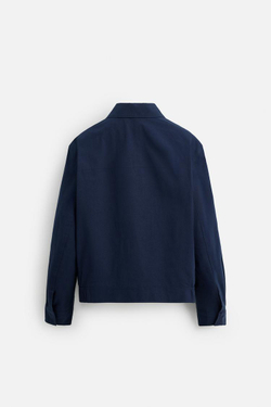 ZARA КУРТКА-БОМБЕР КЛАССИЧЕСКОГО КРОЯ, СИНИЙ