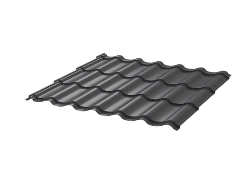 Металлочерепица Монтеррей 0.45 ПЭ RAL7024 серый графит Цена за м²