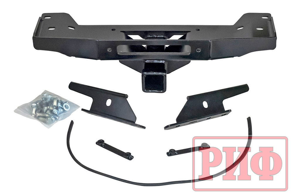 Площадка под лебедку в штатный бампер УАЗ Патриот 2015+ с квадратом под фаркоп РИФ